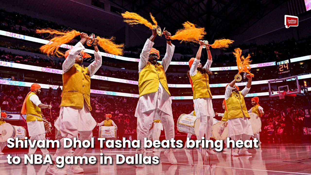 Shivam Dhol Tasha beats bring heat to NBA game in Dallas